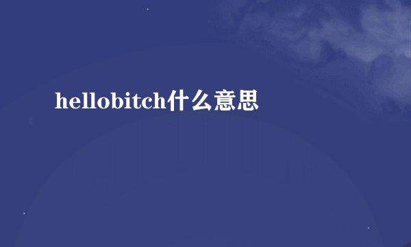 hellobitch什么意思