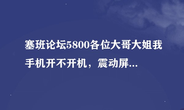 塞班论坛5800各位大哥大姐我手机开不开机，震动屏也亮，尔且我还没刷过机！那为高手帮忙解决啊！！