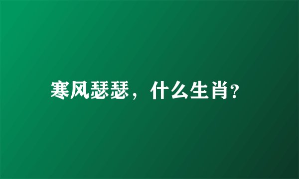 寒风瑟瑟，什么生肖？
