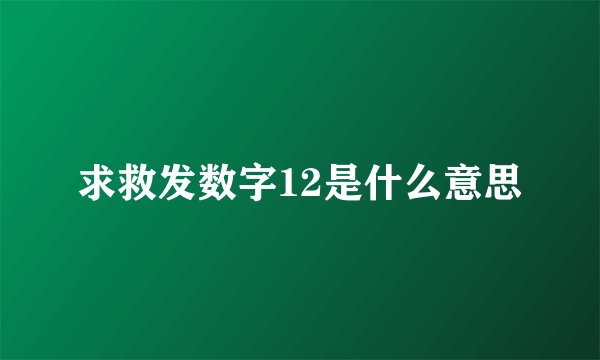 求救发数字12是什么意思