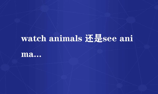 watch animals 还是see animals? 哪个更恰当？