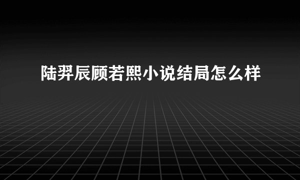 陆羿辰顾若熙小说结局怎么样