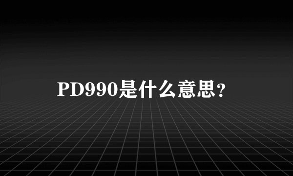 PD990是什么意思？
