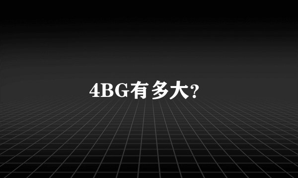 4BG有多大？