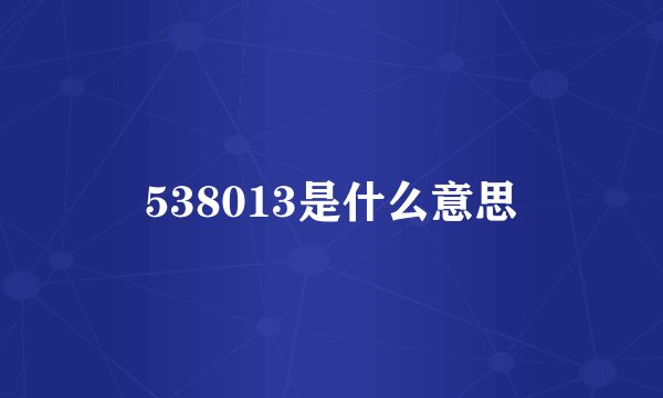 538013是什么意思