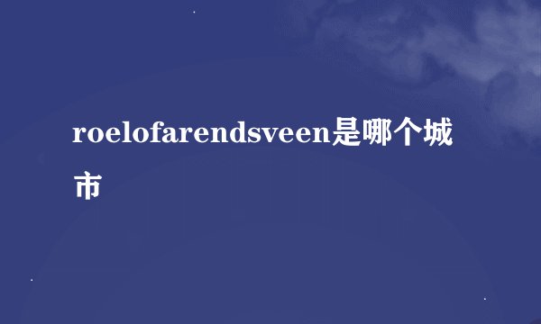 roelofarendsveen是哪个城市