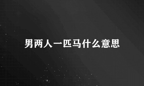 男两人一匹马什么意思