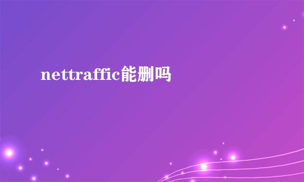 nettraffic能删吗