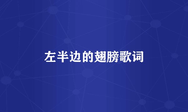 左半边的翅膀歌词