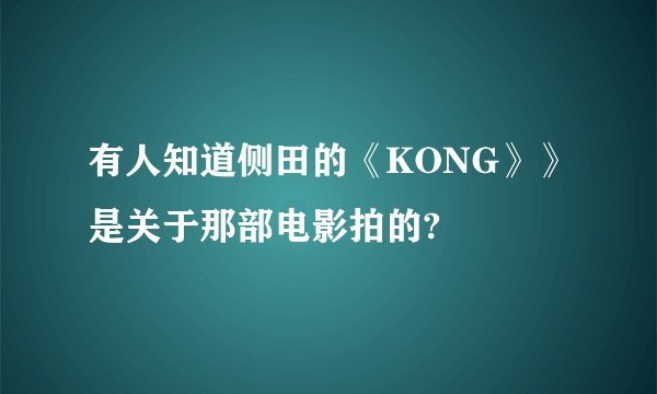 有人知道侧田的《KONG》》是关于那部电影拍的?