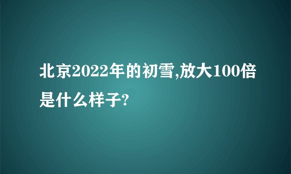 北京2022年的初雪,放大100倍是什么样子?