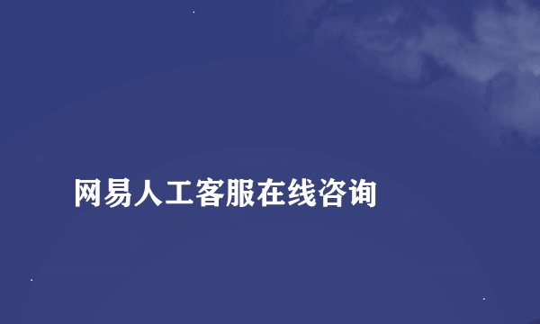 
网易人工客服在线咨询

