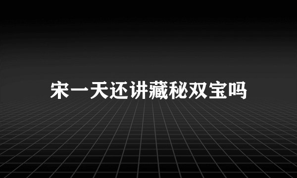 宋一天还讲藏秘双宝吗