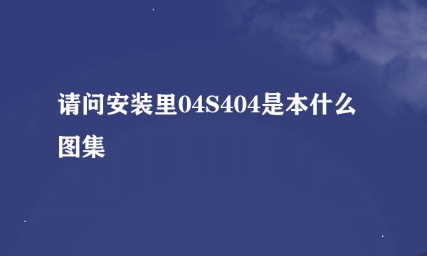 请问安装里04S404是本什么图集
