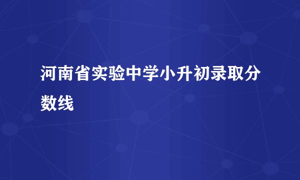 河南省实验中学小升初录取分数线