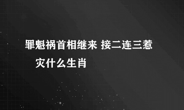罪魁祸首相继来 接二连三惹禍灾什么生肖