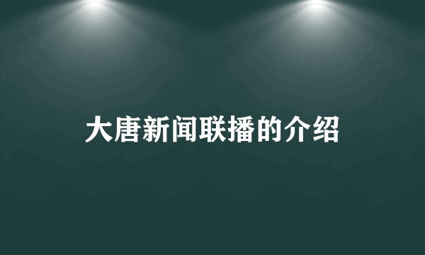 大唐新闻联播的介绍