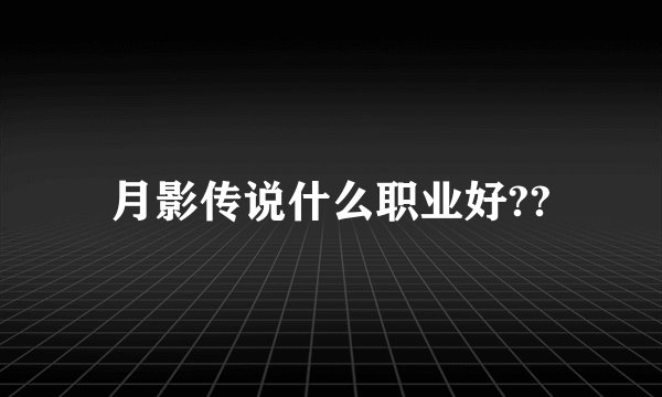 月影传说什么职业好??