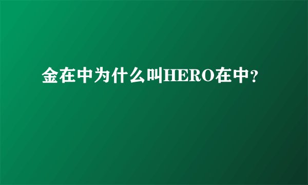 金在中为什么叫HERO在中？
