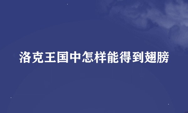 洛克王国中怎样能得到翅膀
