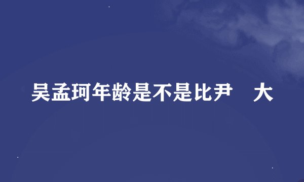 吴孟珂年龄是不是比尹昉大