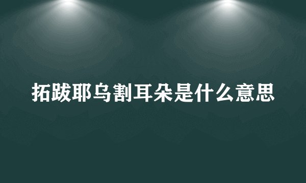 拓跋耶乌割耳朵是什么意思