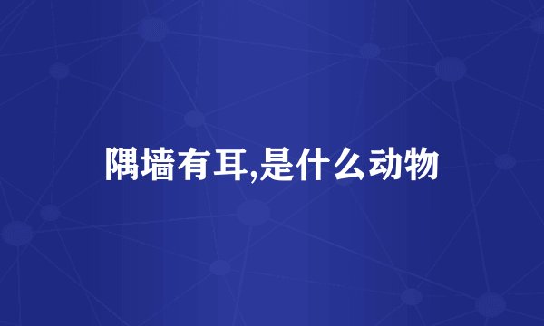 隅墙有耳,是什么动物