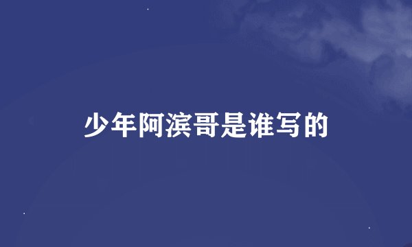 少年阿滨哥是谁写的