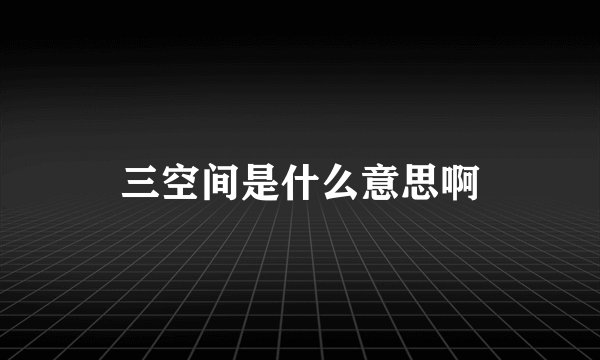 三空间是什么意思啊