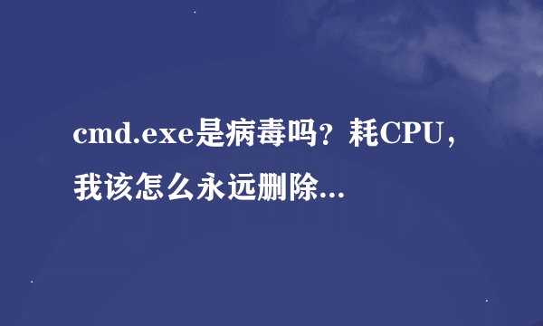 cmd.exe是病毒吗？耗CPU，我该怎么永远删除这个进程？