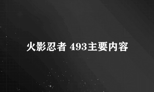火影忍者 493主要内容