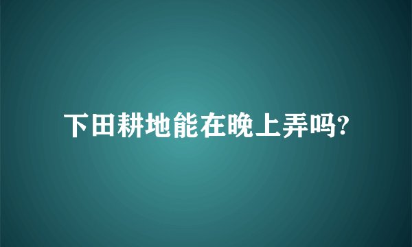 下田耕地能在晚上弄吗?