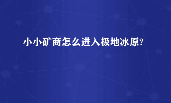 小小矿商怎么进入极地冰原?