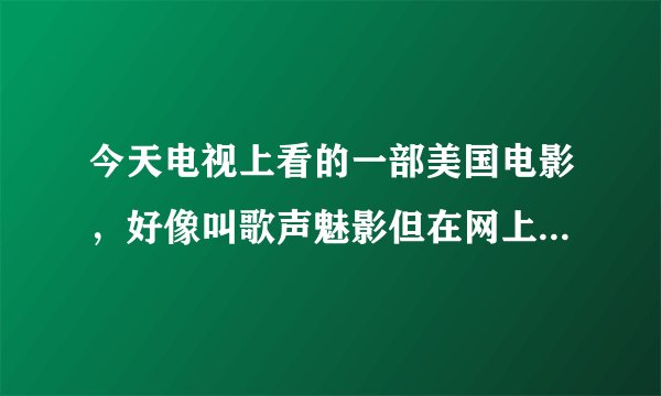 今天电视上看的一部美国电影，好像叫歌声魅影但在网上查不到，一个男投资人找女歌手，一个是吊儿郎当的女