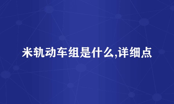 米轨动车组是什么,详细点