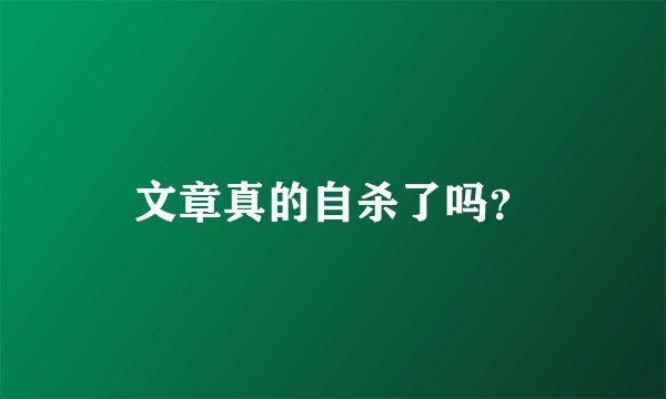 文章真的自杀了吗？