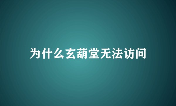 为什么玄葫堂无法访问