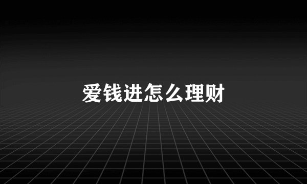 爱钱进怎么理财