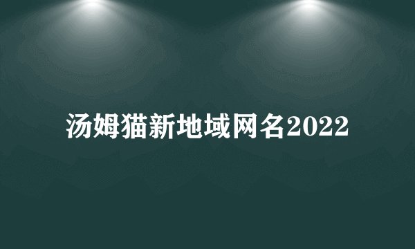 汤姆猫新地域网名2022