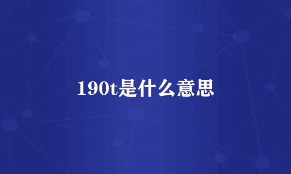 190t是什么意思