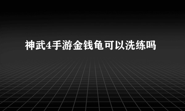神武4手游金钱龟可以洗练吗