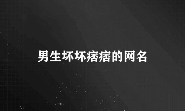 男生坏坏痞痞的网名