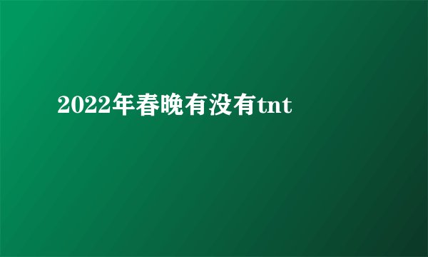2022年春晚有没有tnt