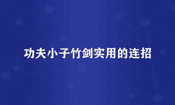 功夫小子竹剑实用的连招