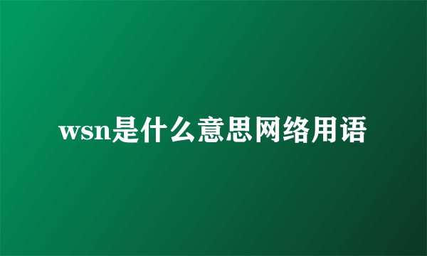 wsn是什么意思网络用语
