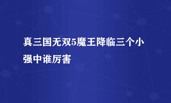 真三国无双5魔王降临三个小强中谁厉害