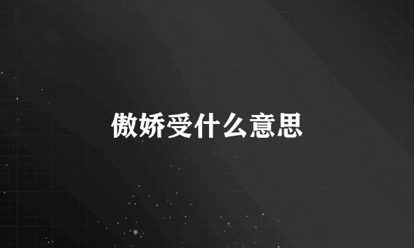 傲娇受什么意思