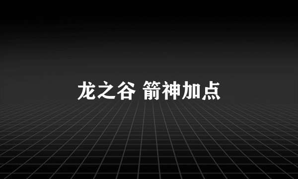 龙之谷 箭神加点