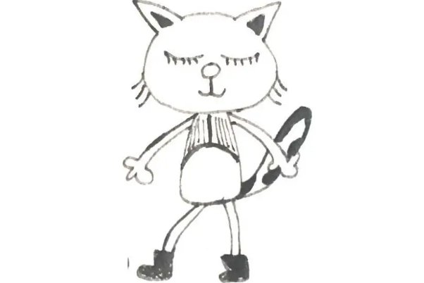 如何画会跳舞的小猫