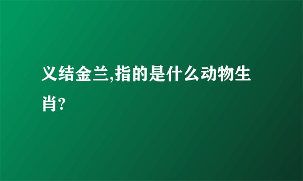 义结金兰,指的是什么动物生肖?